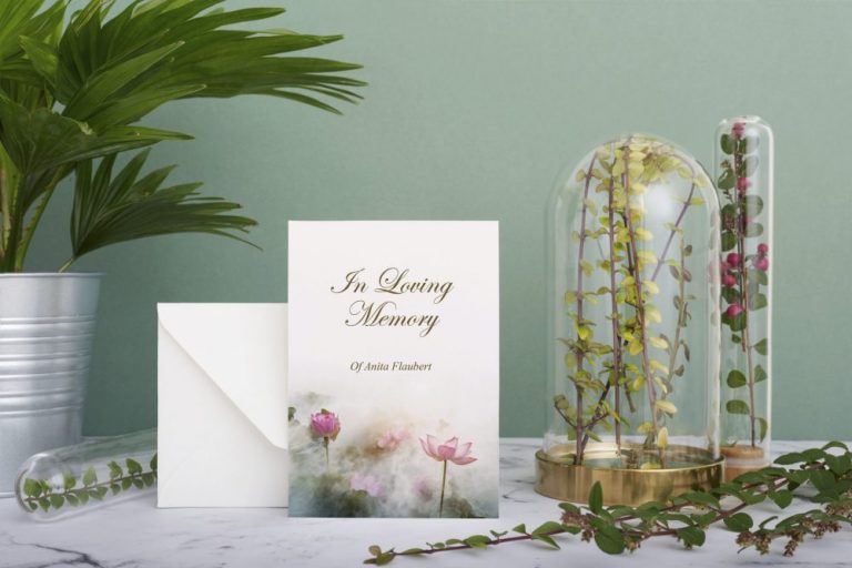 memorial card lotus flower