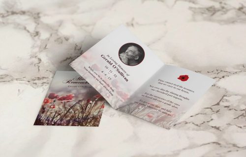 memorial card rose