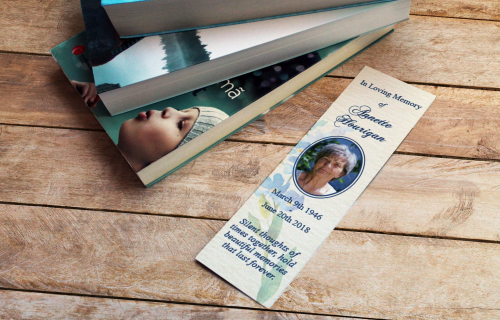 Memorial cards bookmark in loving memory